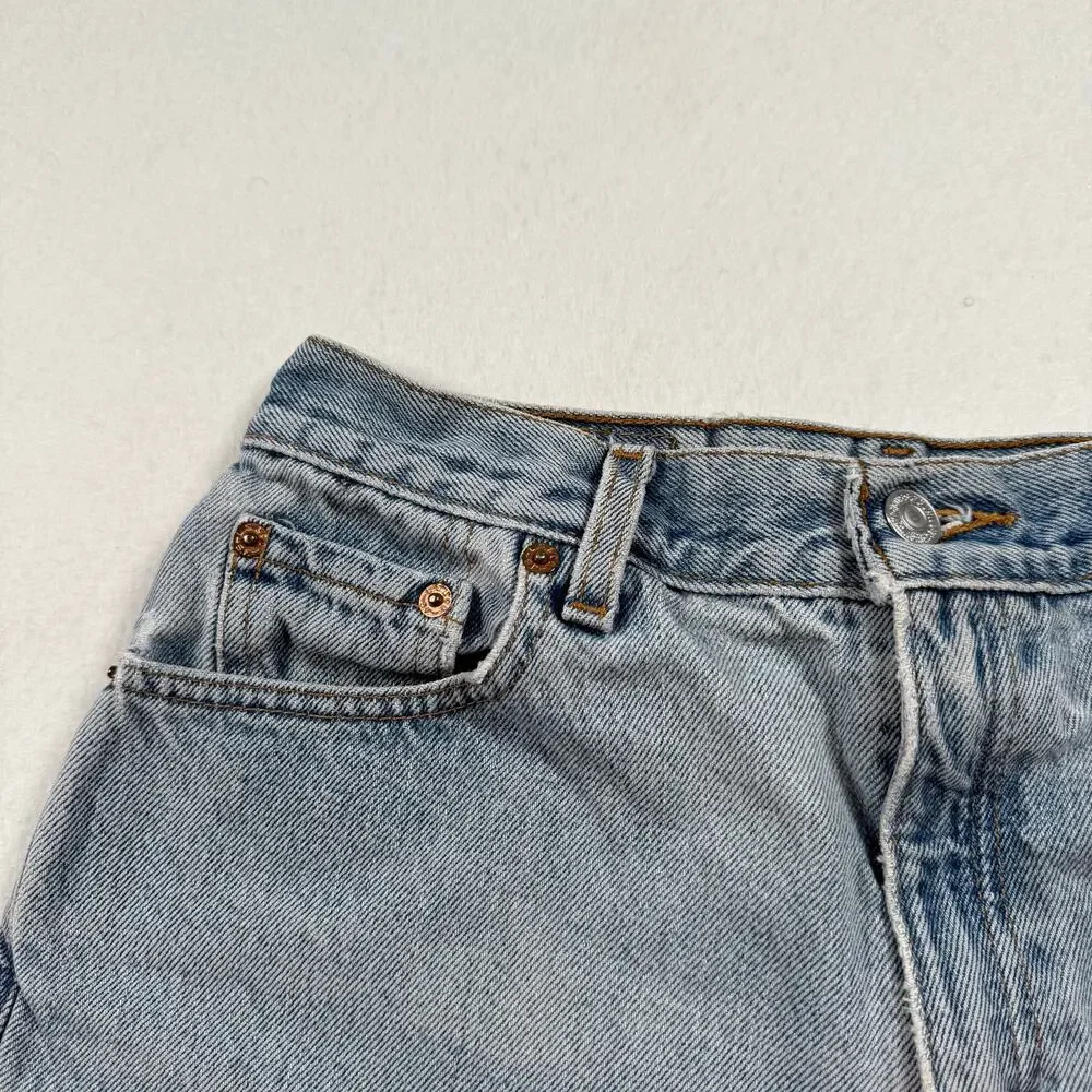 Vintage Levi's cut off denim shorts micro jean shorts distressed size 26 waist - Picture 5 of 12
